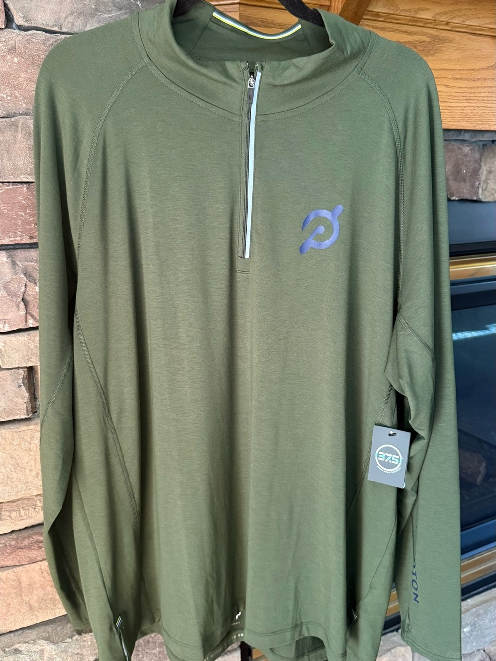 Peloton Fourlaps Olive Green Quarter Zip Pullover